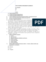 Guía para El Examen de Pensamiento Algebraico