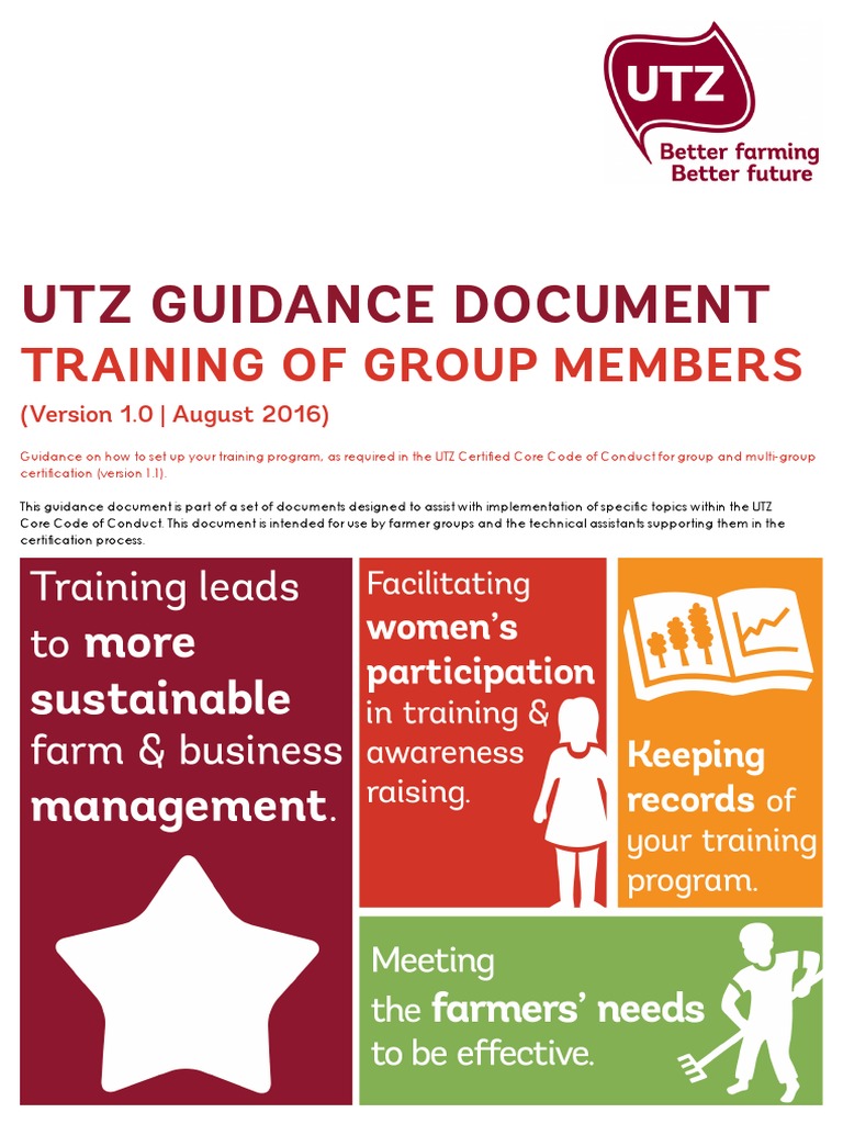 Utz Guidance Document: Training of Group Members | PDF | Needs ...