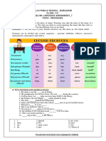Delhi Public School, Durgapur Class - Vii English Language Assignment - 7 Topic - Pronouns