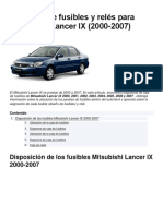 Diagrama de Fusibles y Relés Para Mitsubishi Lancer IX 2000-2007