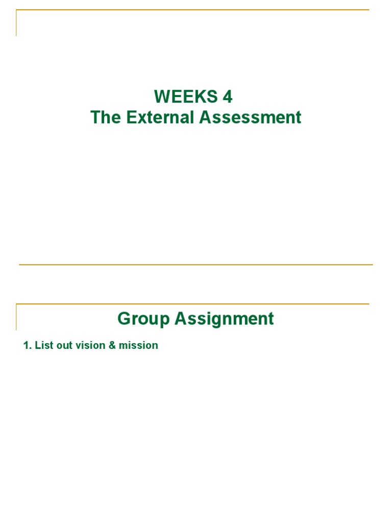 External Assessment in Strategic Management | PDF | Competition | Gross ...