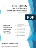 Professional Indemnity Insurance & Business Interruption Insurance