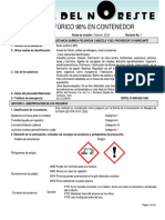 Msds Acido Sulfurico Nom-018 Tote