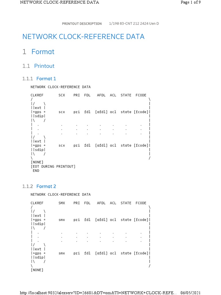 Network Clock-Reference Data | PDF | Hertz | Synchronization