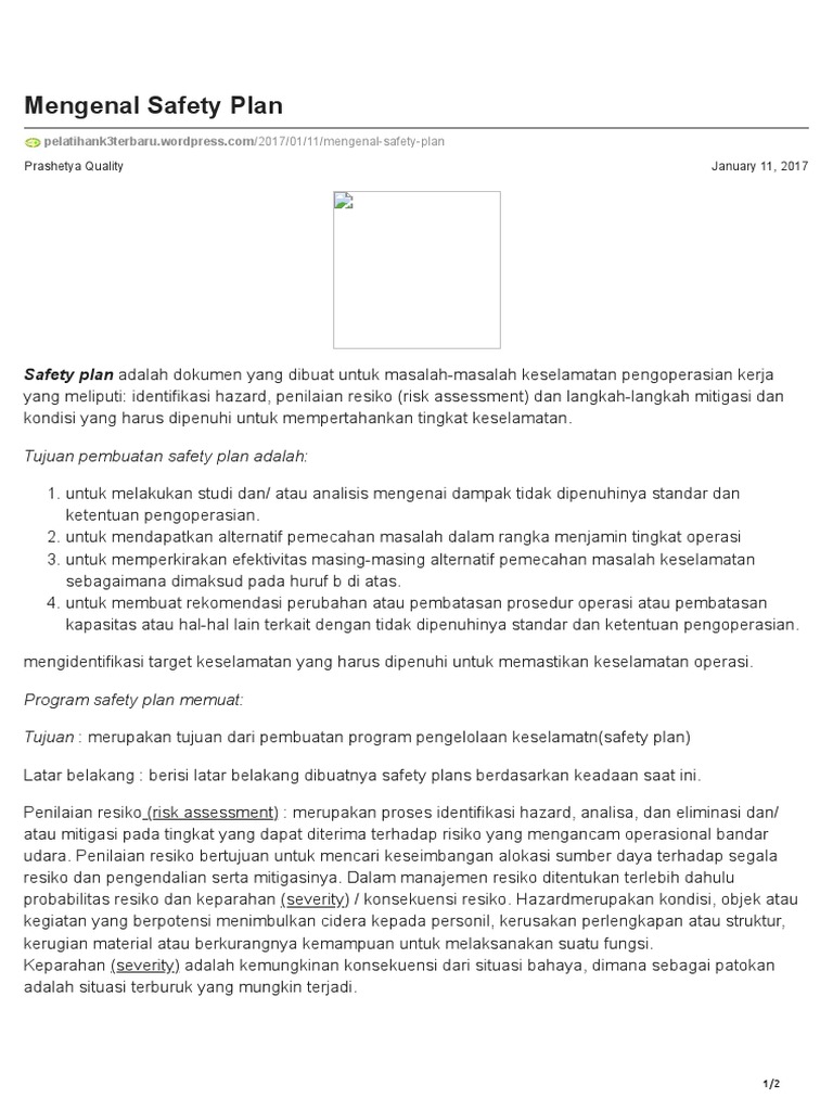 Safety Plan | PDF