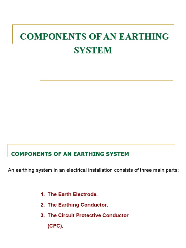 Earthing System Components Explained | PDF | Electrical Conductor ...