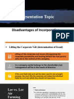 Presentation Topic: Disadvantages of Incorporation