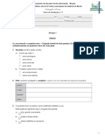 1º Teste, 1.º Período, 6ºano