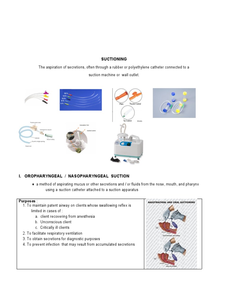Suctioning Handouts PDF Catheter Breathing