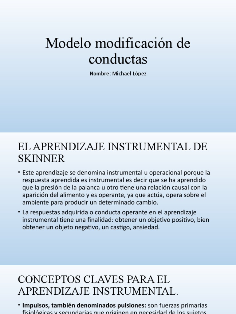 Técnicas de Modificación de Conducta | PDF | Comportamiento | Aprendizaje