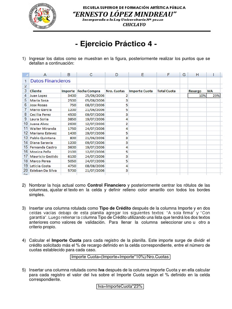 Ejercicios Prácticos de Excel para Niños | PDF | Microsoft Excel ...
