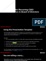 Template For Recurring CISO Presentation To Board of Directors