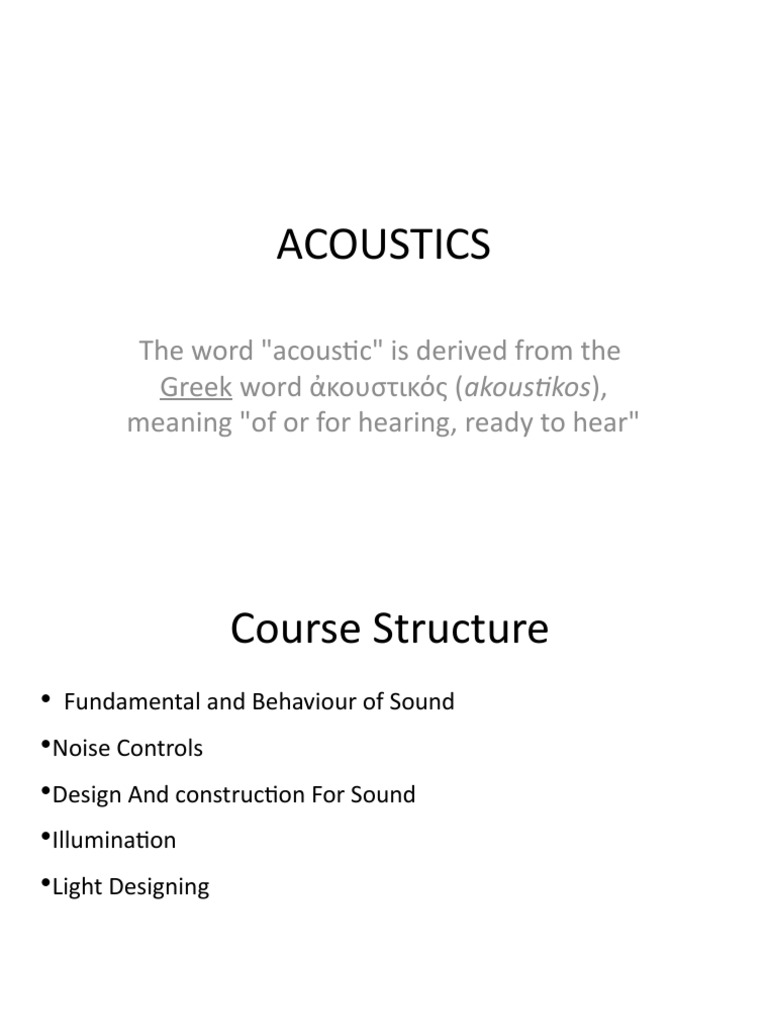 L1 1 Introduction And Fundamental Of Sound Pdf Acoustics Sound
