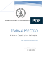 Trabajo Práctico Métodos Cuantitativos de Gestión (CP. Israel Taborelli)