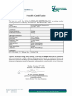 Health Certificate Shows Negative COVID-19 Test