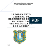 Reglamento General de Elecciones de La Universidad Tecnológica de Los Andes - Junio - 2021 Cu
