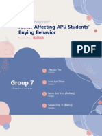 Factor Affecting APU Students' Buying Behavior: ARS Group Assignment