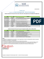 VIT/VLR/Acad/Fall 2020/2809 28-09-2020: Circular Academic Calendar For Fall Semester 2020 - 2021 For First Year Students