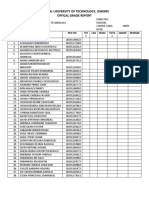 Federal University of Technology, Owerri Offical Grade Report