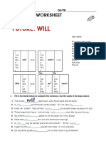 Future: Will: Grammar Worksheet