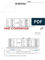 Past Continuous: Grammar Worksheet