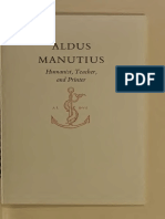 Aldus Manutius: Humanist, Teacher, and Printer