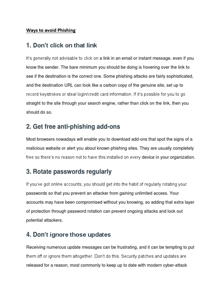 Ways To Avoid Phishing And Financial Abuse Pdf Phishing Cybercrime