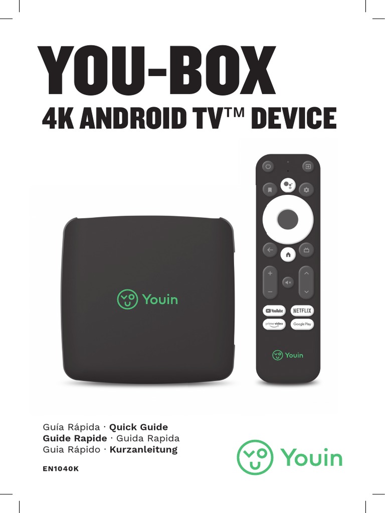 Receptor Smart TV Youin You-box EN1040K - Android TV 4K, USB