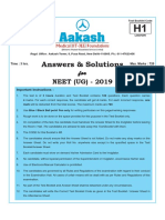 Answers & Solutions: For For For For For NEET (UG) - 2019
