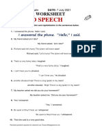 Quoted Speech: Grammar Worksheet