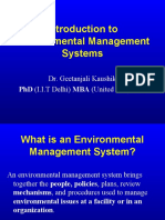 Introduction To Environmental Management Systems: Dr. Geetanjali Kaushik