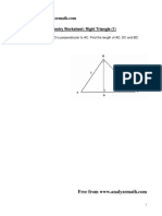 Geometry Worksheet: Right Triangle