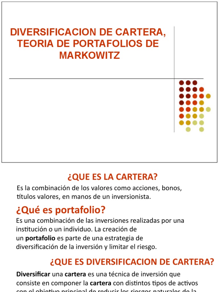 Diversificación de Cartera según Markowitz | PDF | Beta (Finanzas ...