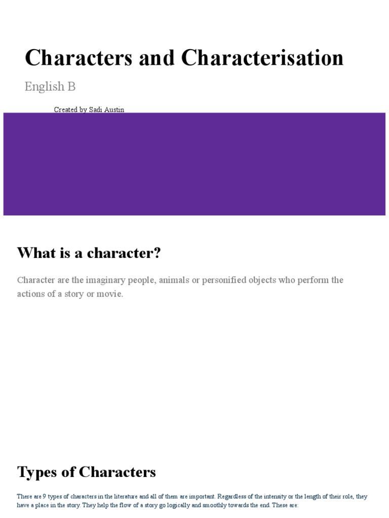 Understanding Character Types in Literature | PDF | Human Nature ...