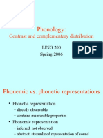 Phonology:: Contrast and Complementary Distribution