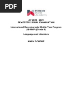 IB-MYP Grade 8 Language & Literature (MS)