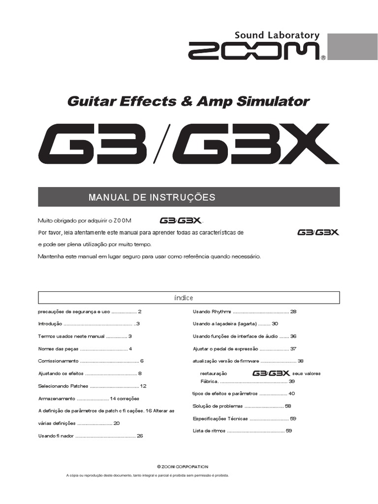 Manual em Portugues G3 - G3X | PDF | Tempo | Guitarras