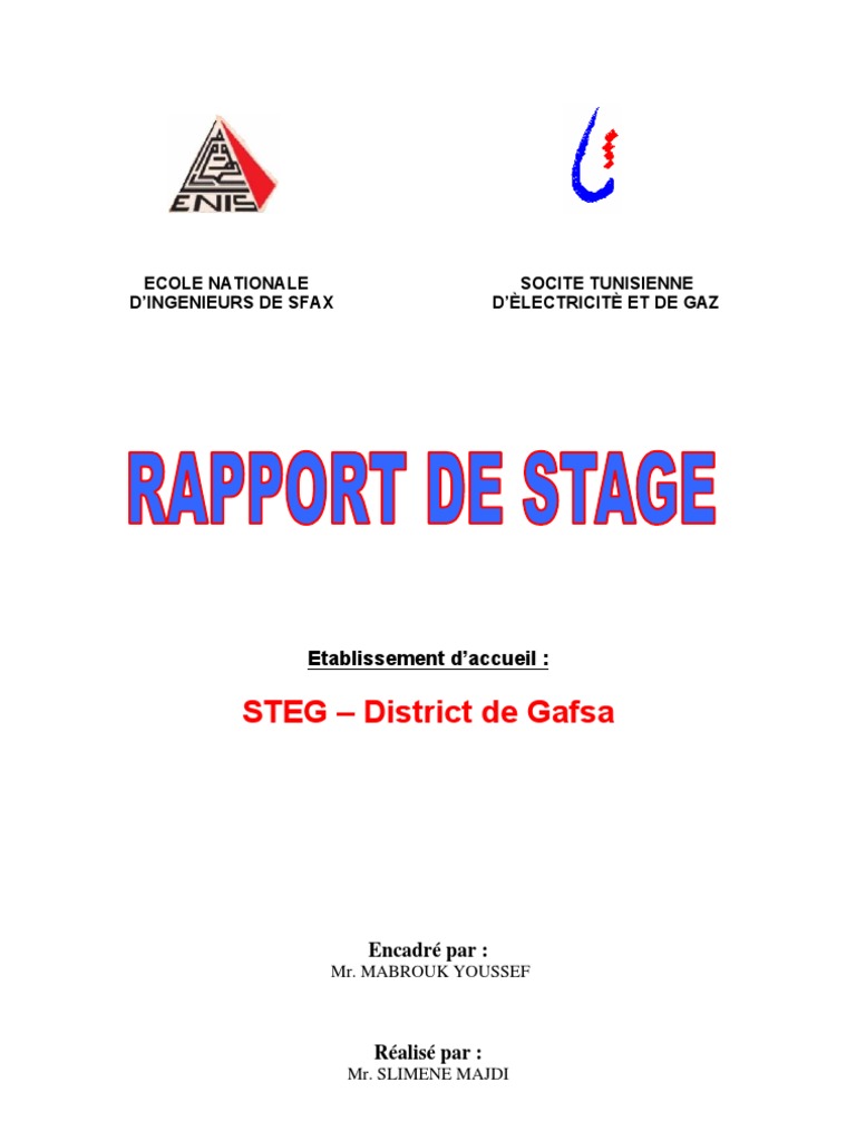 rapport de stage reseau electrique transformateur electrique