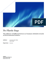 No Plastic Bags: The Influence of Different Factors On Consumer Attitudes Towards An Environmental Initiative