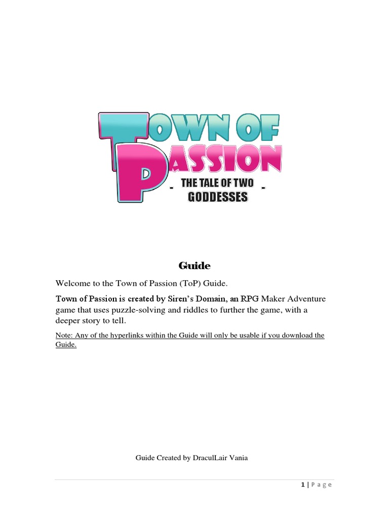 Town of Passion Guide PDF