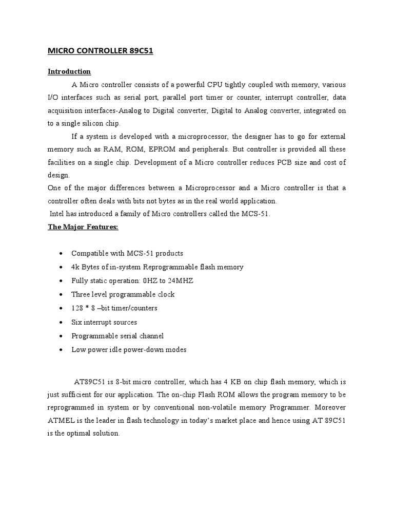 About 89C51 | PDF | Microcontroller | Flash Memory