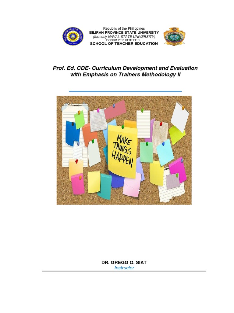 Module in ProfEdCDE (Curriculum Development and Evaluation With