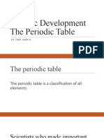 Historic DevelopmentTo The Periodic Table