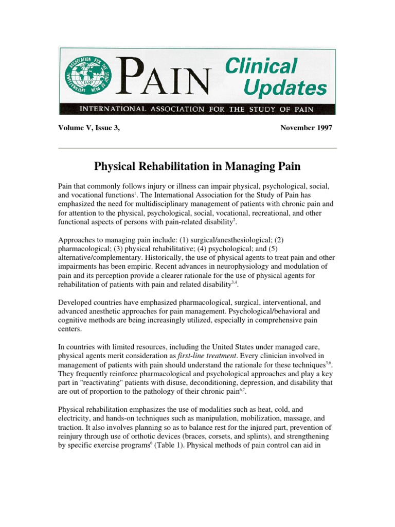 Physical Rehabilitation in Managing Pain | PDF | Self-Improvement ...