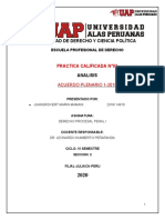 Derecho Procesal Penal I - Practica Calificada-Acuerdo Plenario-Filial Julaica Seccion 2 Vi Semestre