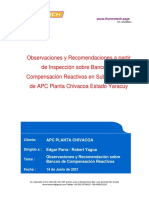 Observaciones y Recomendaciones Bancos de Compensación Reactiva