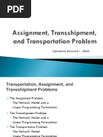 Transportation, Assignment, and Transshipment Problem