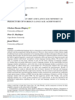 A Closer Look at Grit and Language Mindset As Predictors of Foreign Language Achievement