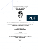 Relación Entre El Liderazgo Del Director y La Calidad de La Gestión Educativa