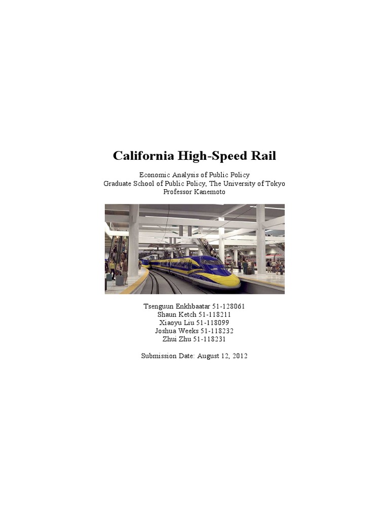 California HighSpeed Rail PDF High Speed Rail CostBenefit Analysis